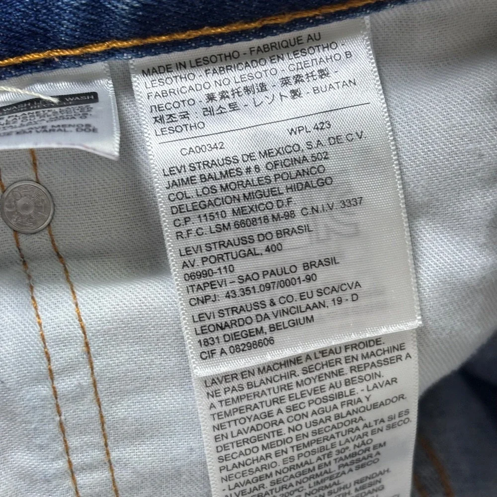 Levi's 505 Regular Fit Straight Leg Jeans 40x33 Blue Denim Mens Work Wear